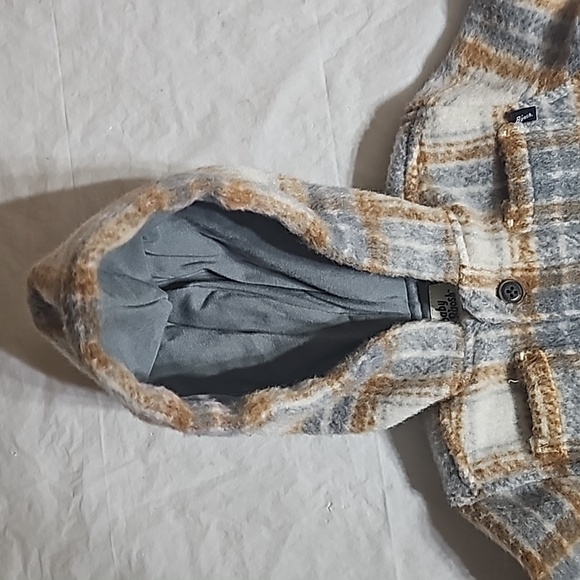 baby b'gosh Baby 3 Month Brown Plaid 2 Pockets Hooded Lined Button Front Jacket - Picture 6 of 14